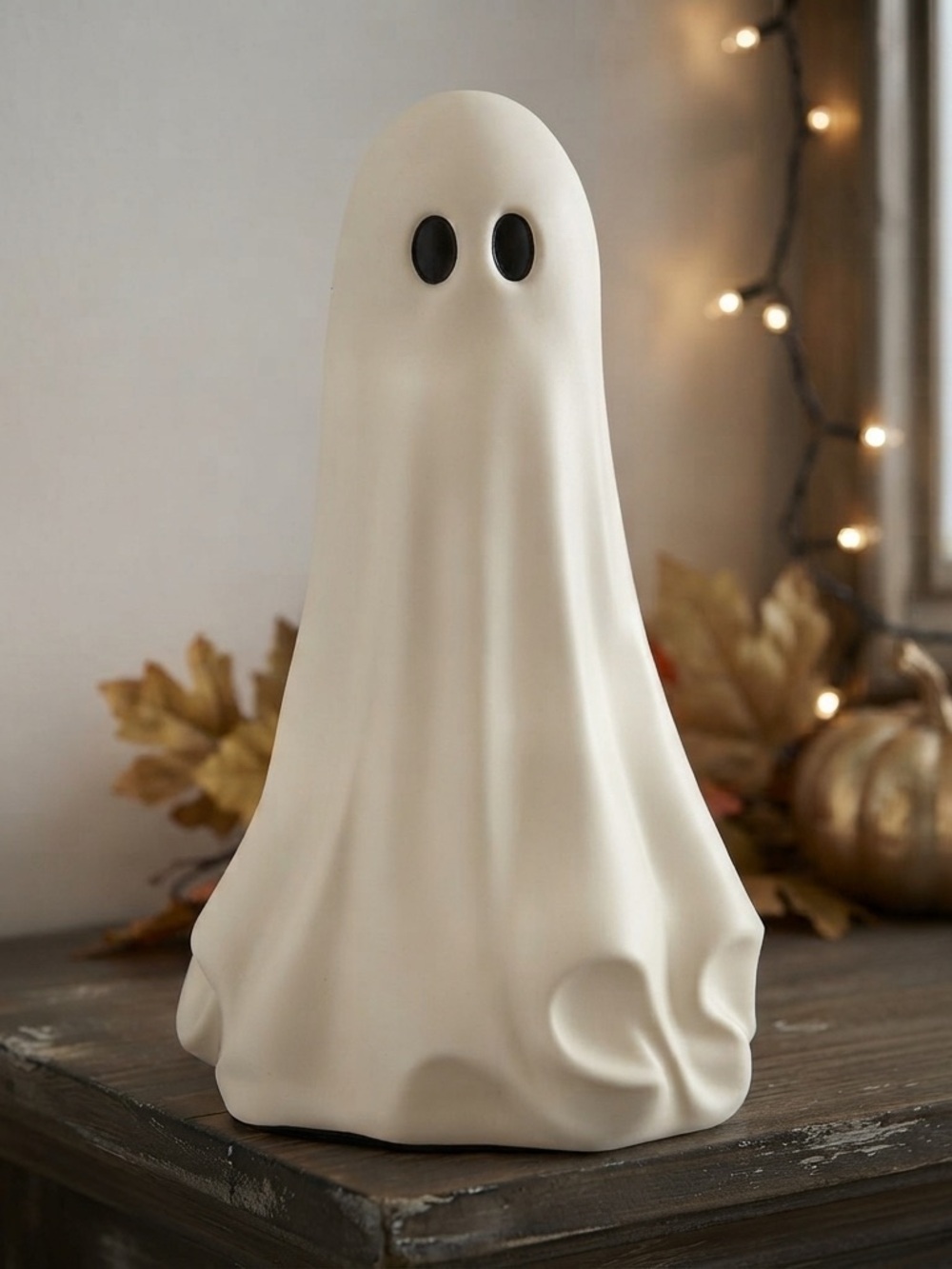 My Texas House Halloween Large Ghost Tabletop Decoration, Black and White, 22"